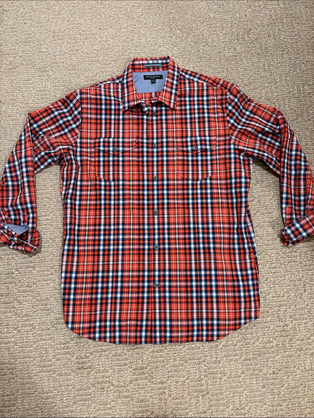 Banana Republic Plaid Button-Down Shirt Size Large